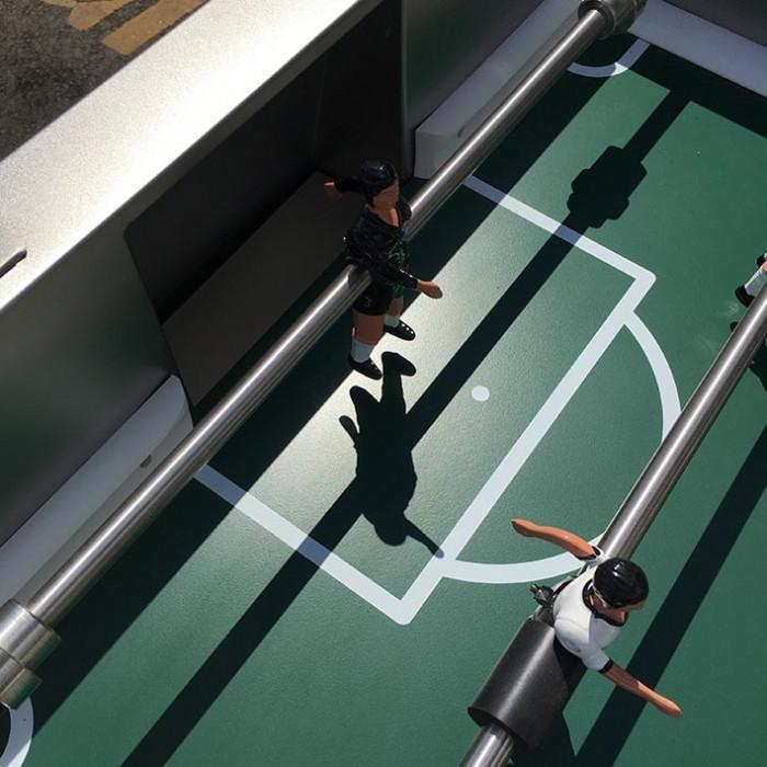 RS3 Wood Foosball Table in Stainless Steel