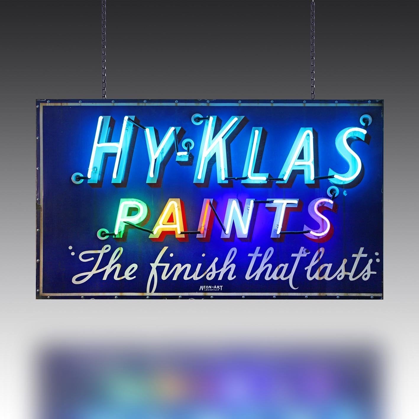 Vintage 1950s Neon Hy-Klas Paints Sign