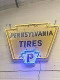 Vintage 1950s Neon Pennsylvania Tyres Sign