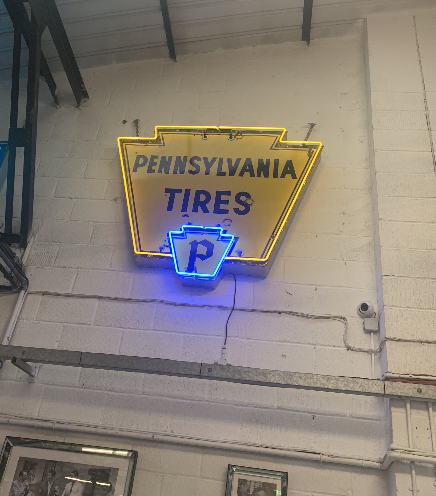 Vintage 1950s Neon Pennsylvania Tyres Sign
