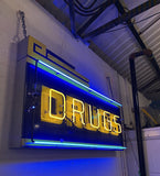 Vintage 1970s Neon Drugs Sign