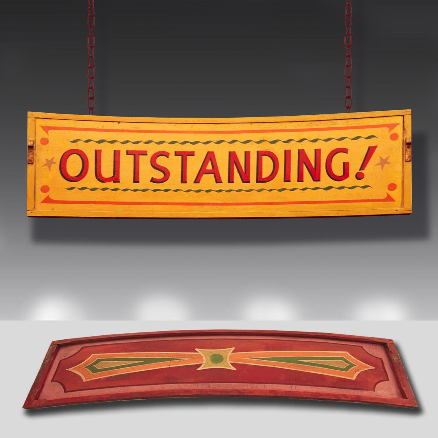 'Outstanding' 1930s Vintage Fairground Sign