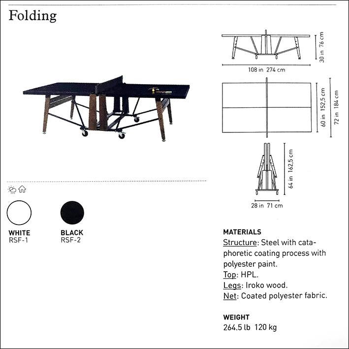 Folding Tournament Size Table Tennis in Black