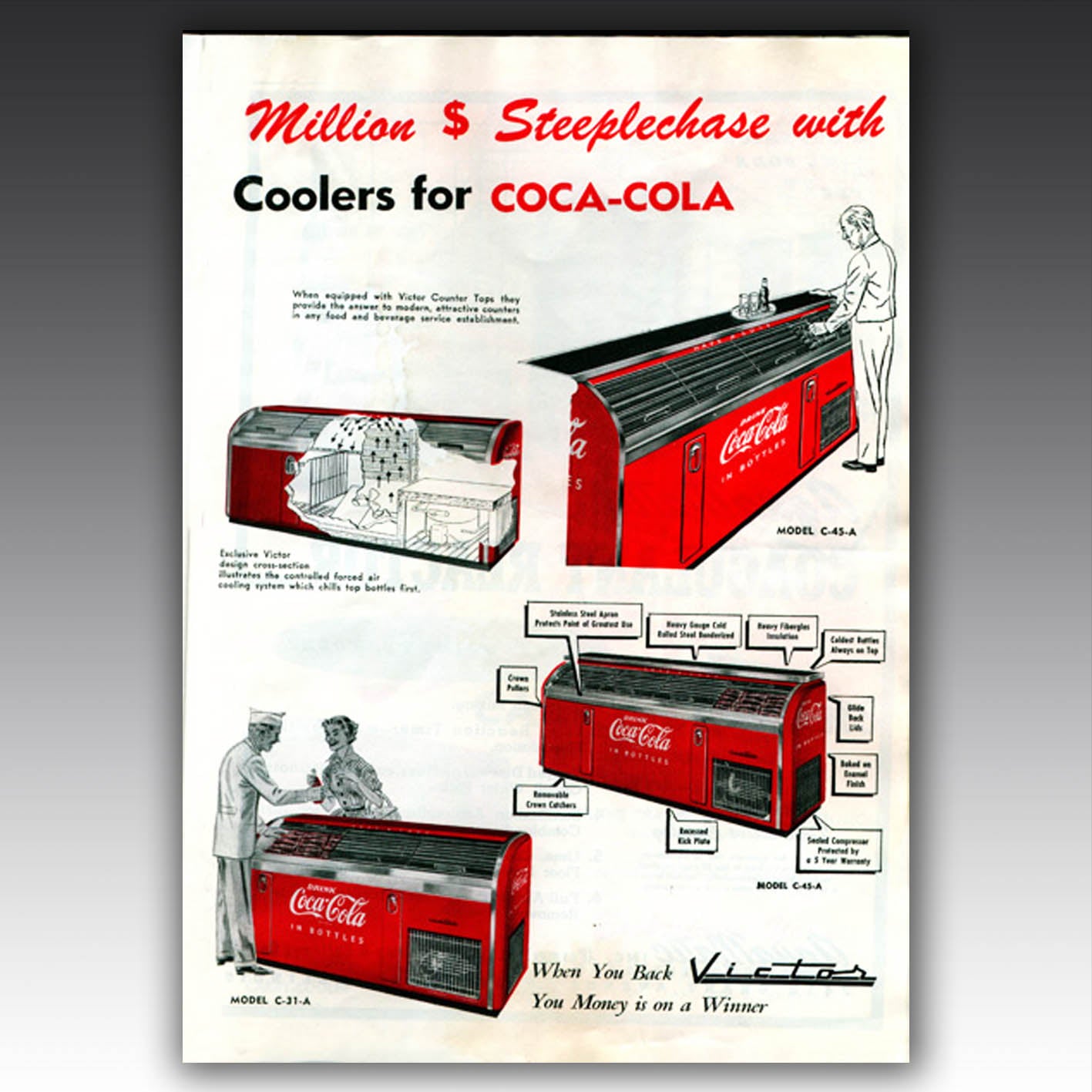 1950s Victor 2 Drawer Coca-Cola Bar 'Coming Soon'